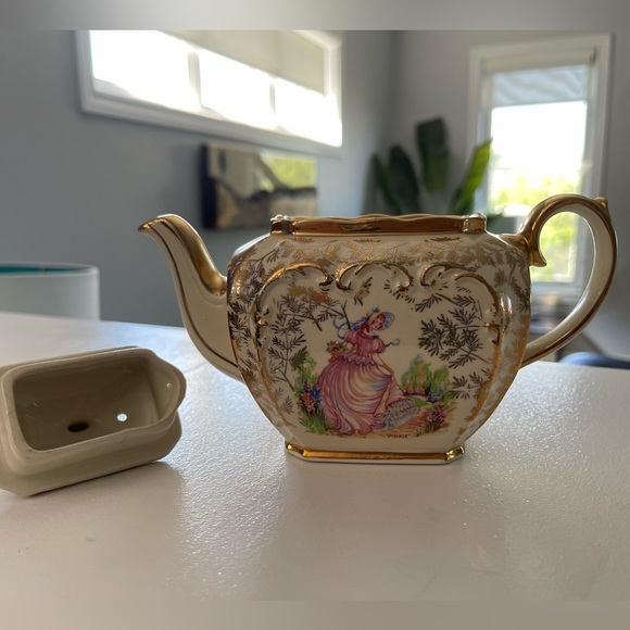 Vintage Sadler England Cube “Pinkie” Crinoline Lady Teapot, Marked 1925 - Picture 2 of 7